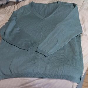 Teal V-Neck Sweater